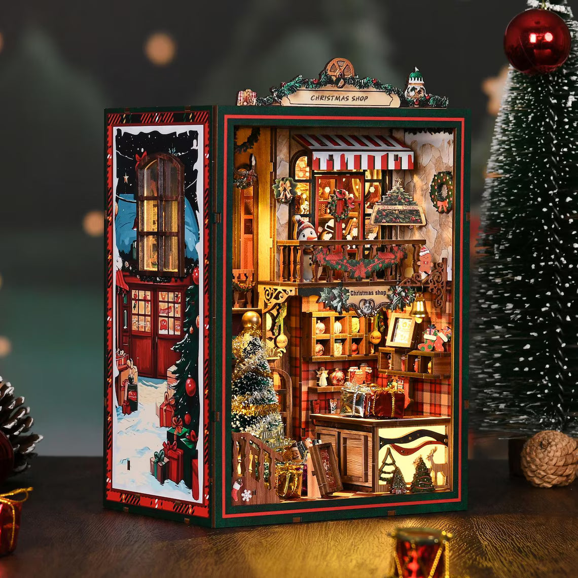 DIY Book Nook -  Christmas Shop