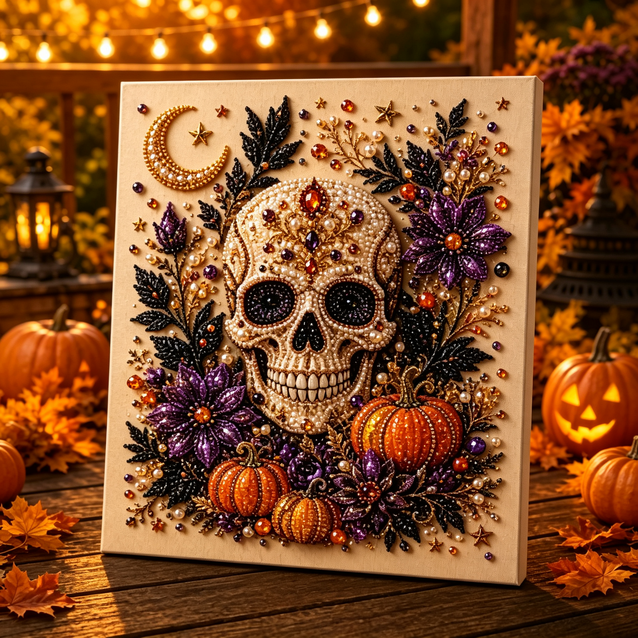  👻✨ Halloween Pearl Art DIY Kit – Turn Tiny Pearls into Spooky-Cute Magic
