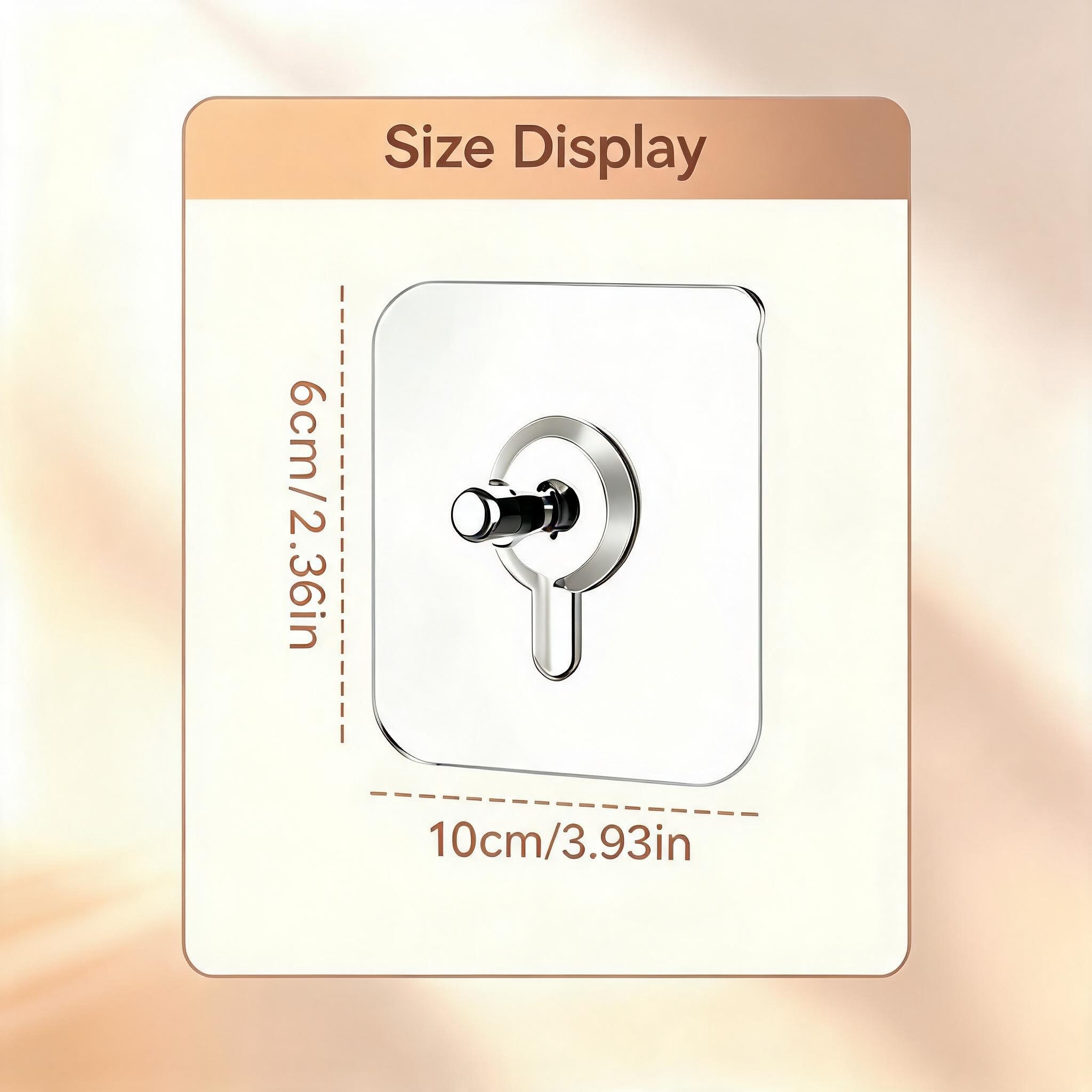 Drill Free Adhesive Hooks,Picture Hangers Without Nails,Adhesive Wall Mount Screw Hooks for Hanging,Nail Free Wall Hangers for Kitchen,Bathroom (Transparent/ 12PCS, 2.36 * 3.93 inch)