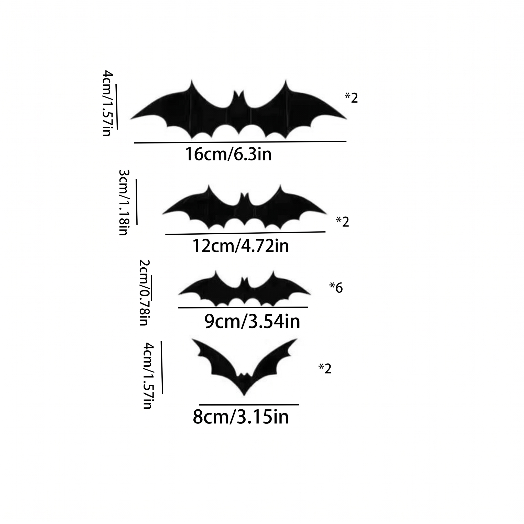 BougeRV 3D Bat Light Design LED Decorations - 12pcs Set