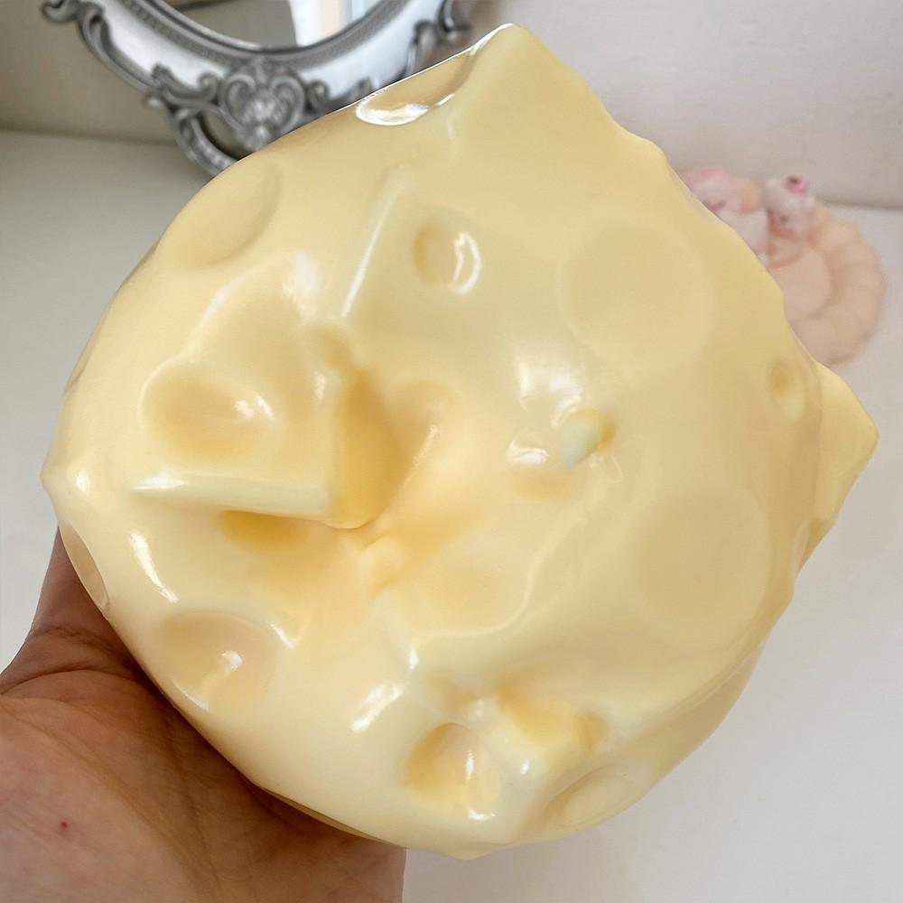 Moldable Squishy Cheese Block, Giant Yellow Fidget Toy with Soft Slow-Rising Texture, ASMR Stress Ball with Squeeze Feature for Play & Relaxation, Stress Relief Squishy