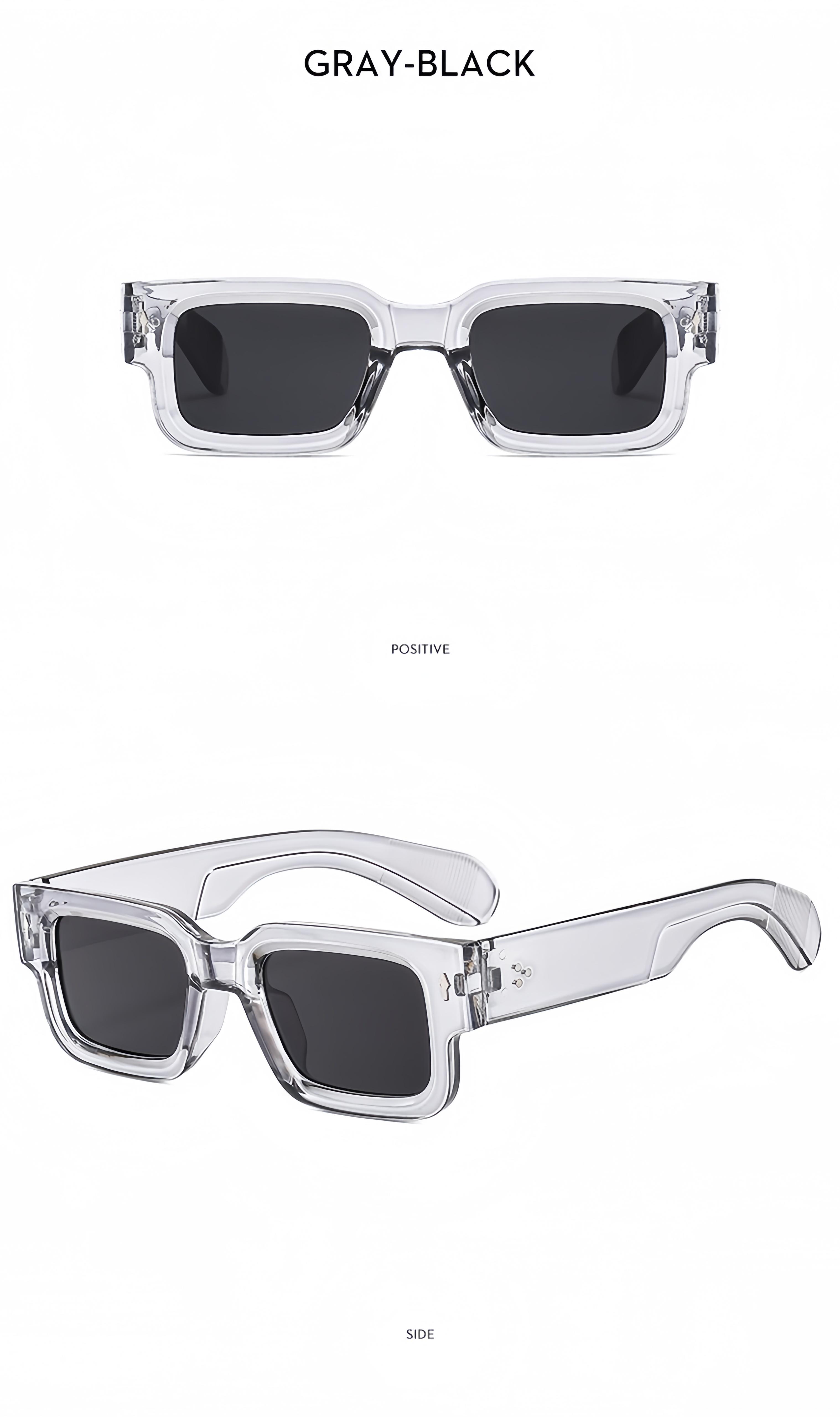 Unisex 2-Piece High Quality Retro Full-Rim Modern Sunglasses Set, Thick Plastic Frame with PC Lenses, Anti-Glare Shades - Accessories for Women, Ideal for Party, Beach Travel Gifts summerwins,summerwins,summeroutfits,vacationoutfits,beachoutfits