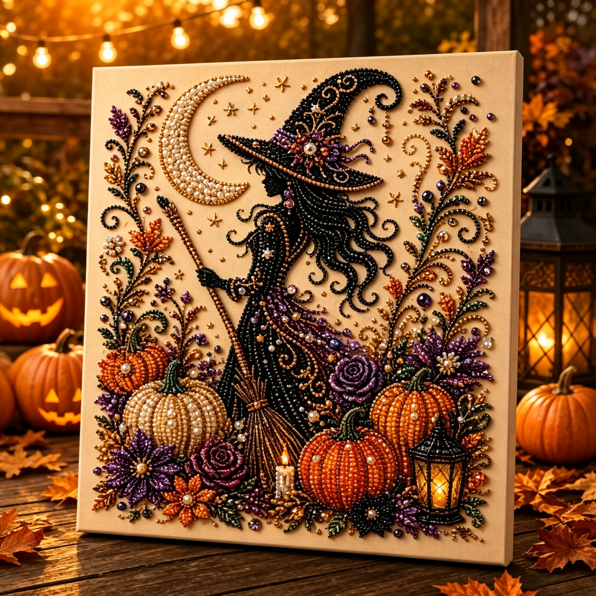  👻✨ Halloween Pearl Art DIY Kit – Turn Tiny Pearls into Spooky-Cute Magic