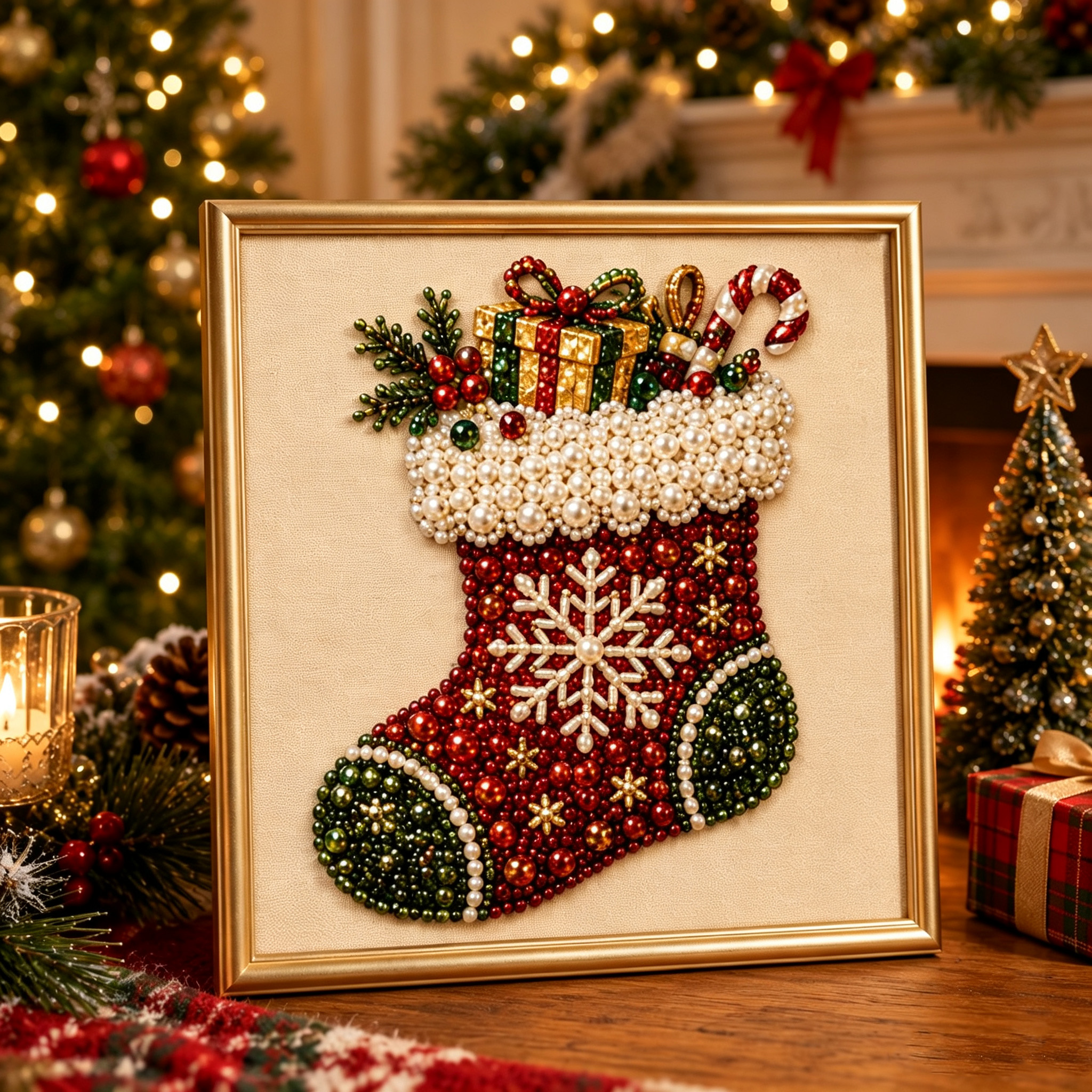  ✨ Christmas Pearl Art DIY Kit – Turn Tiny Pearls into warm and welcoming-Cute Magic