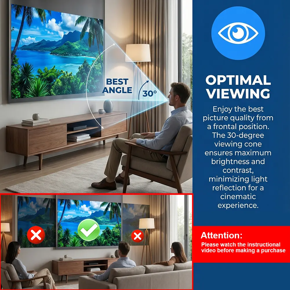 ILEPO 100-Inch 4K UHD Anti-Light Portable Projector Screen