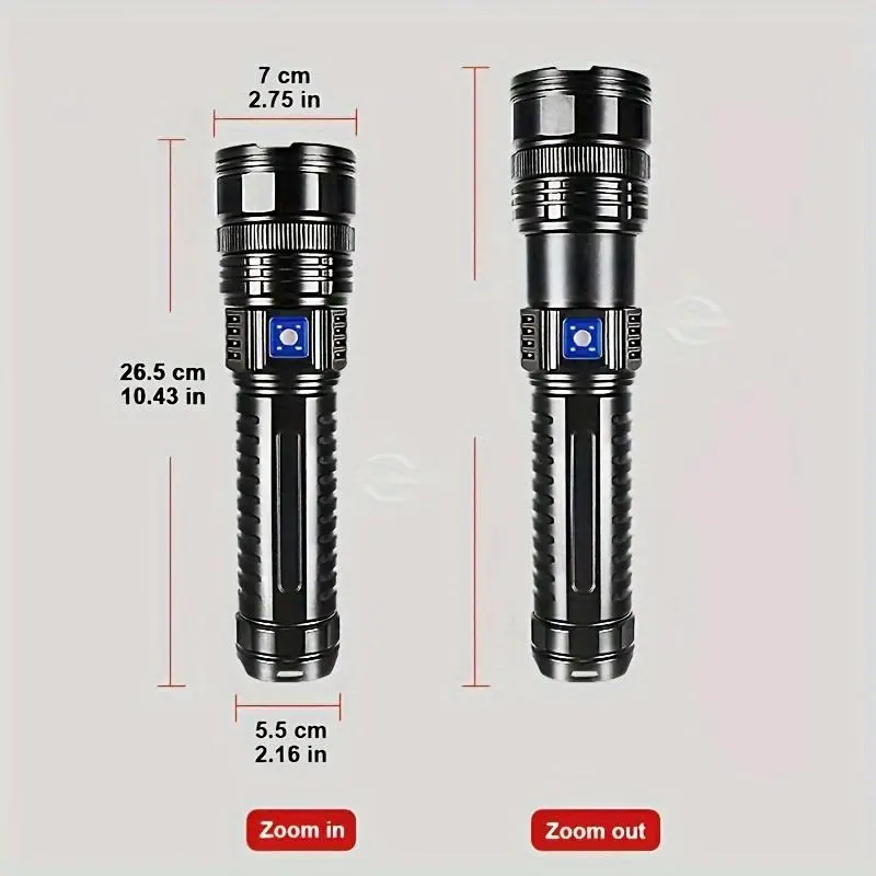  2-in-1 Strong Flashlight - Rechargeable & Waterproof