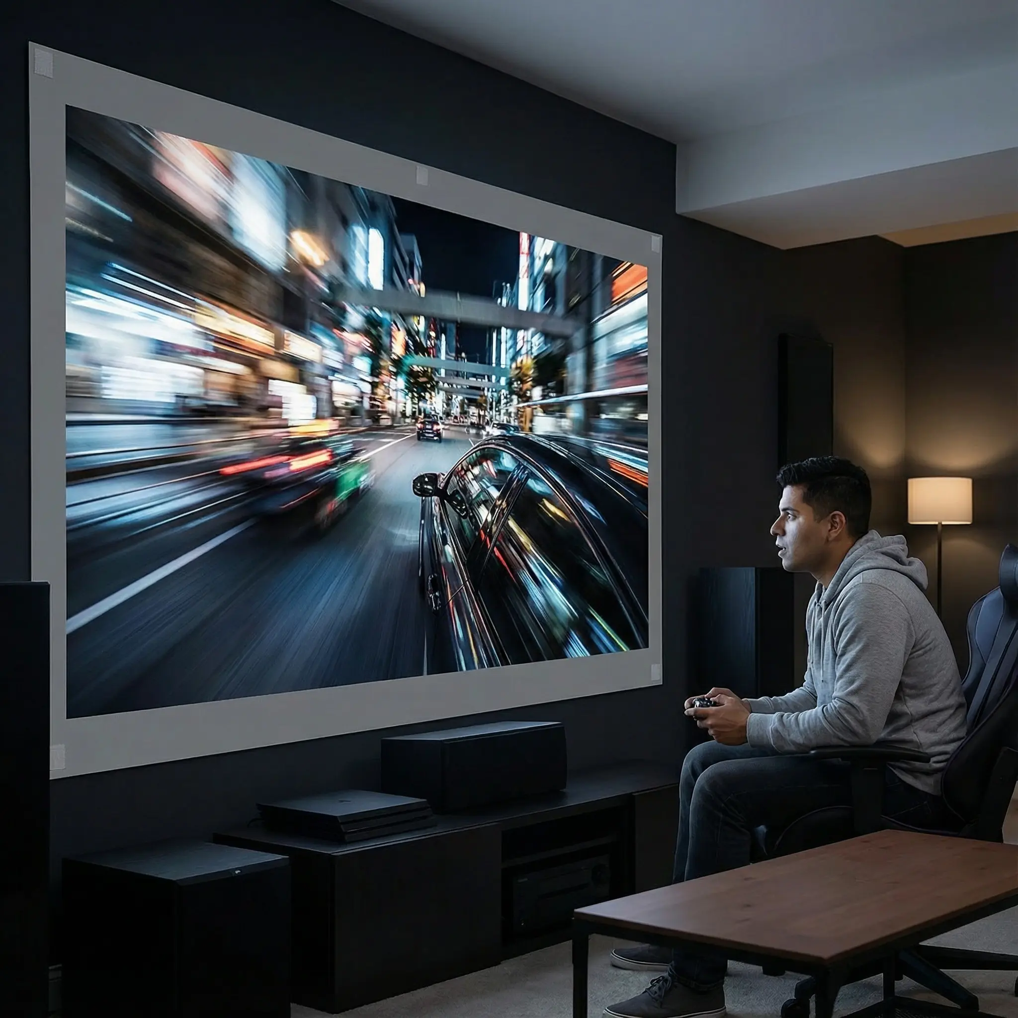 ILEPO 100-Inch 4K UHD Anti-Light Portable Projector Screen