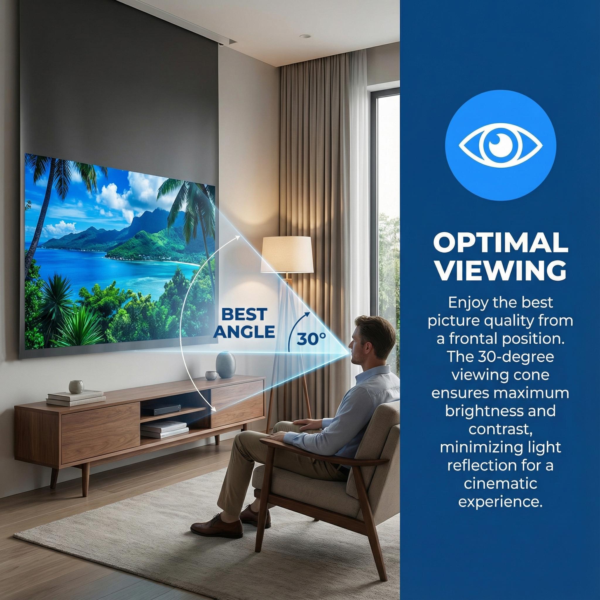 100inch 4K UHD Anti-Light Foldable Portable Projector Scree (Front view provides optimal clarity) for Home Theater Party Office Classroom Outdoor Indoor Movie Projection Screen 120inch