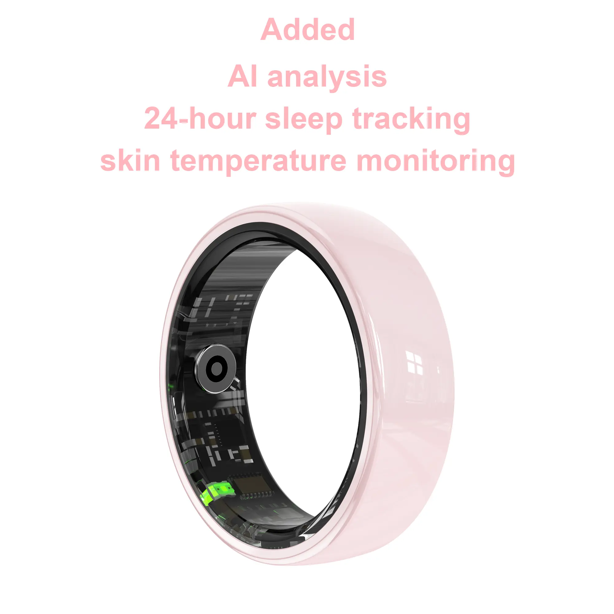  Pink Ceramic Smart Ring for Women, Fitness & Sleep Tracker, Heart Rate & Stress Monitor, Cycle Tracking, IP68 Waterproof, 3–5 Day Battery, iOS & Android, Charging Case#Summervibes#SummerWins#DealsForYouDays