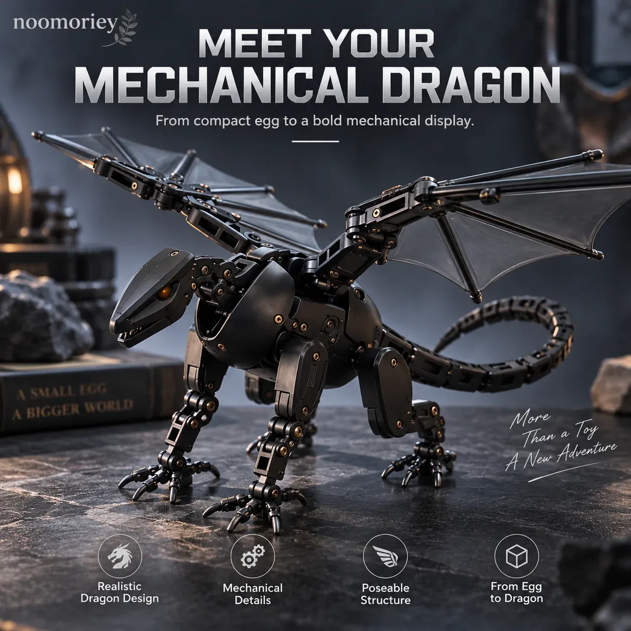 🥚🐉 DragonMorph-Egg to Dragon Transforming Mechanical Toy