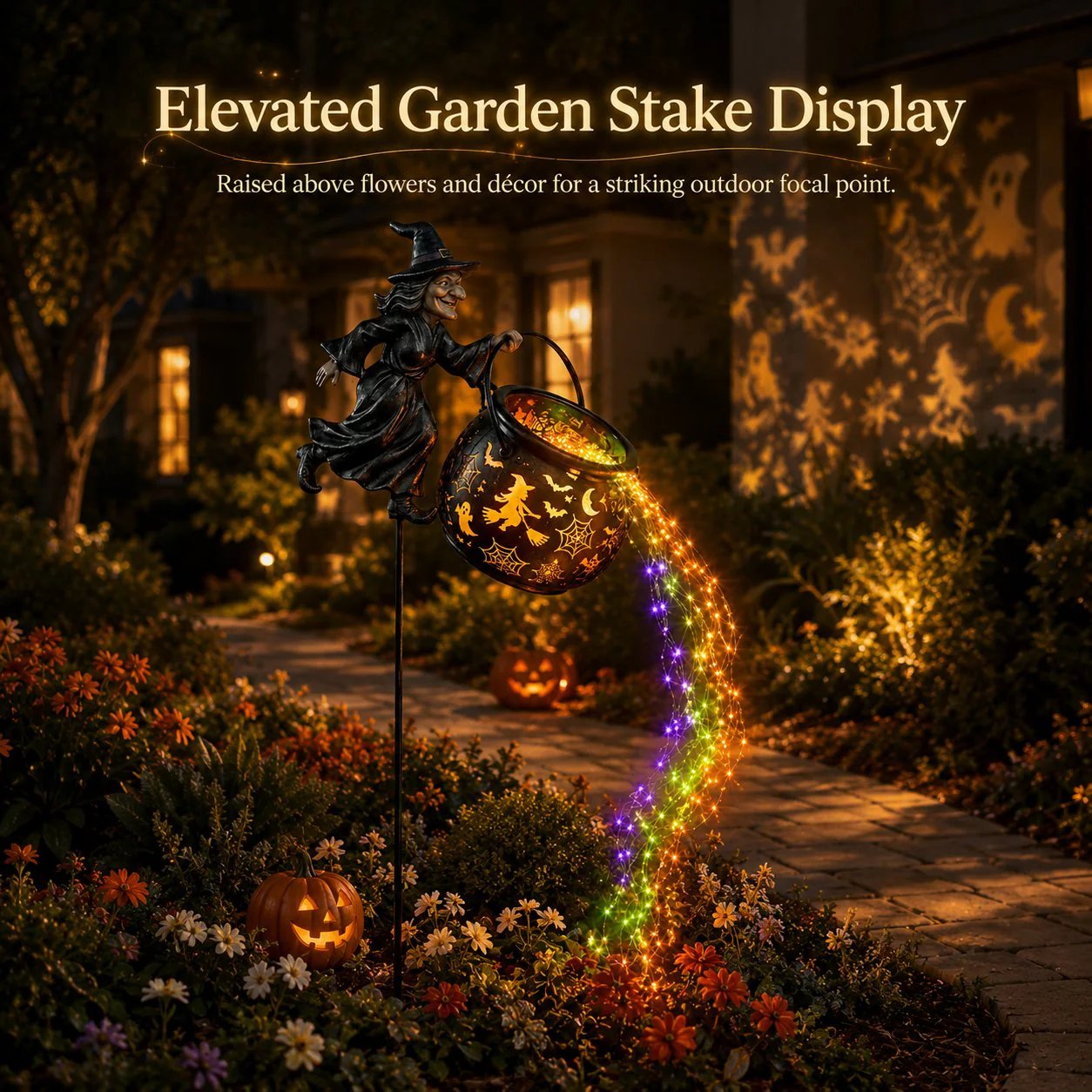 🔥Halloween Witch Cauldron Garden Light✨