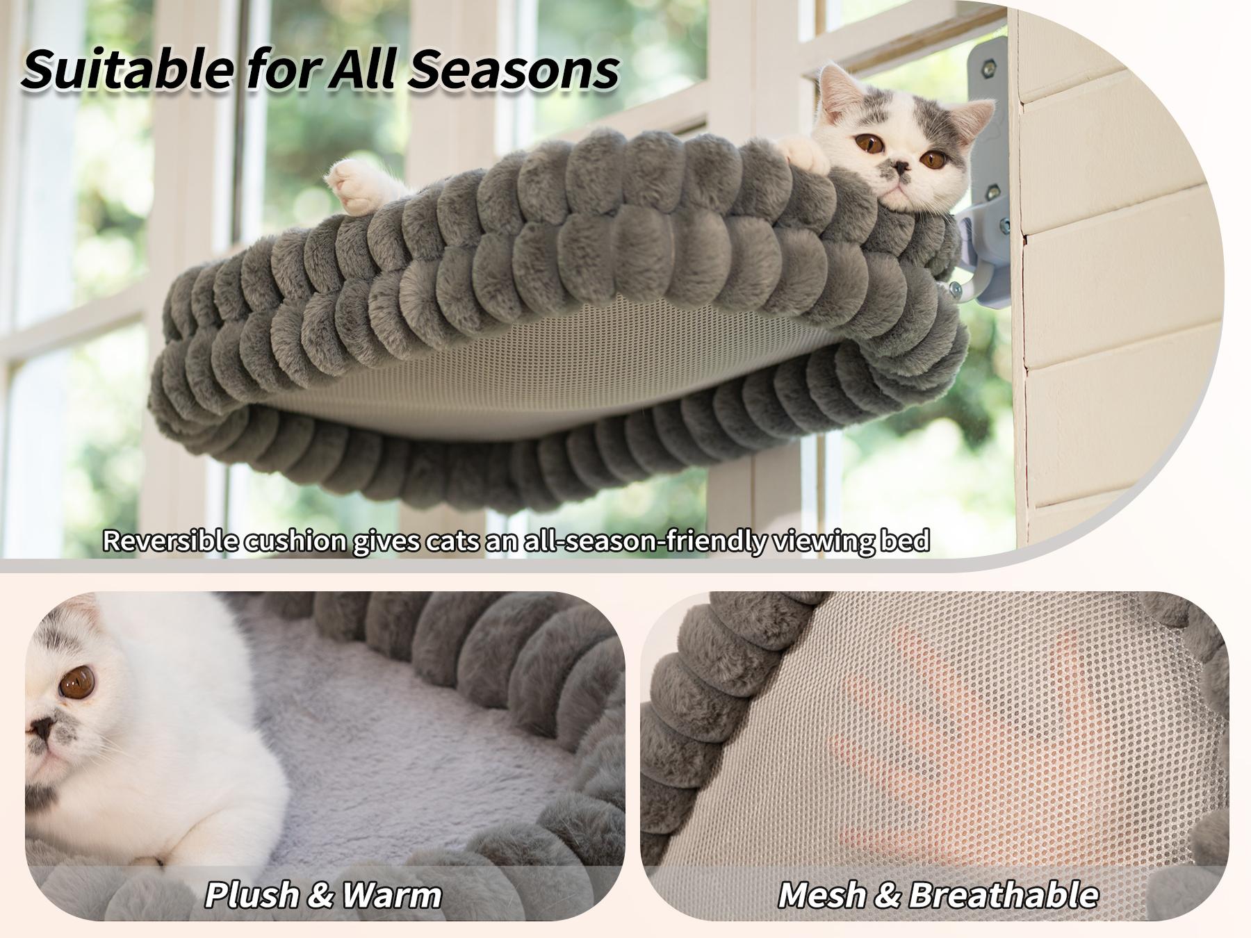 Folding Cat Hammock for Window - Cordless, Machine Washable Bed, Robust Metal Frame, Strong Suction Cups，Cat Window Perch for Cats and Small Dogs  #DealsForYouDays