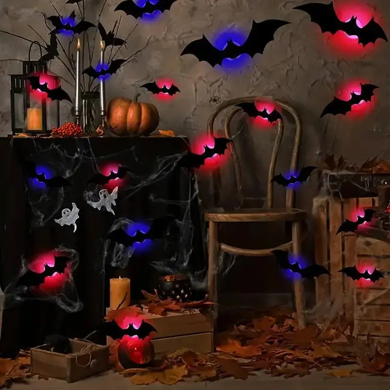 BougeRV 3D Bat Light Design LED Decorations - 12pcs Set