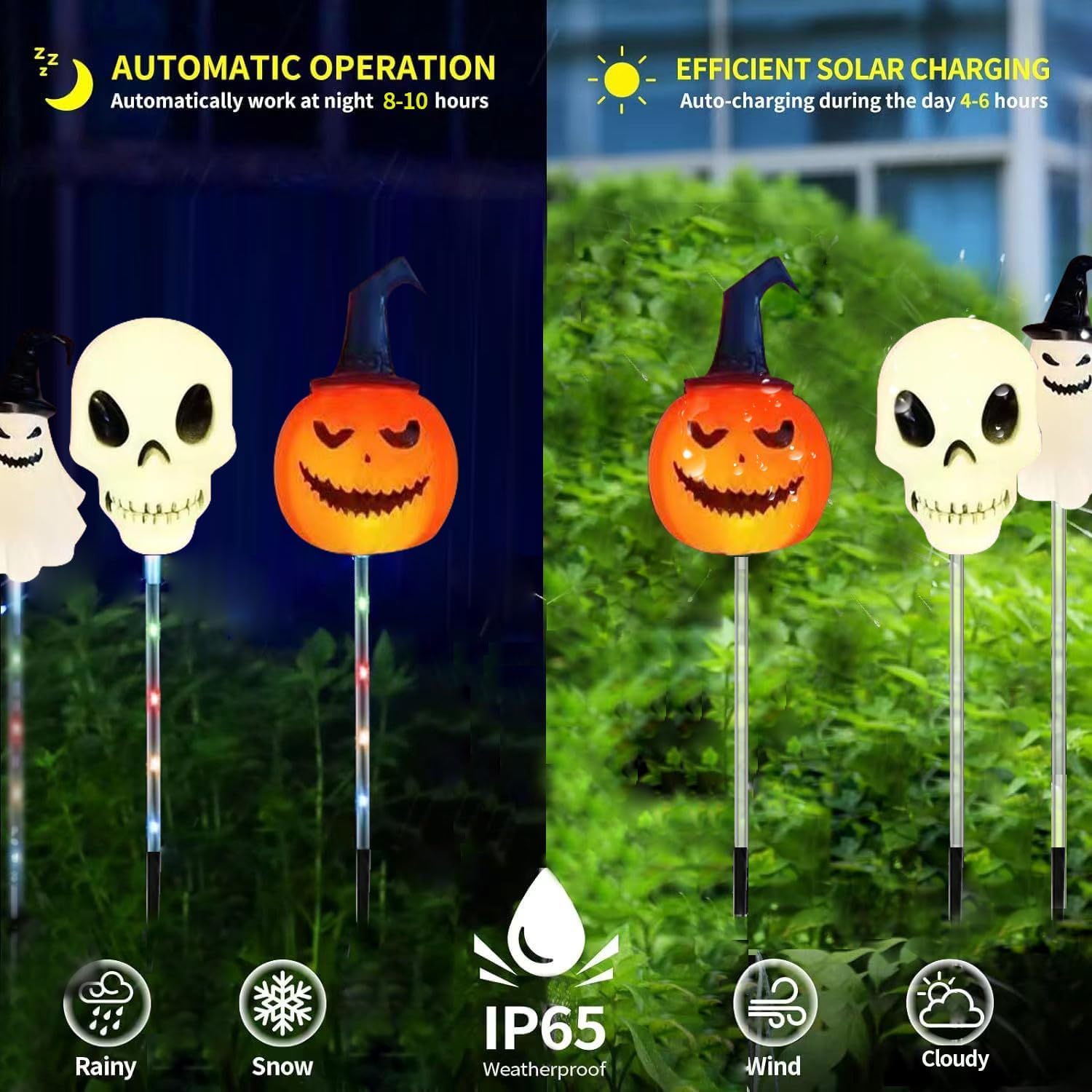 🔥Hot Sale 49% OFF🔥6 Pack Solar LED Pumpkin Ghost Lights Outdoor
