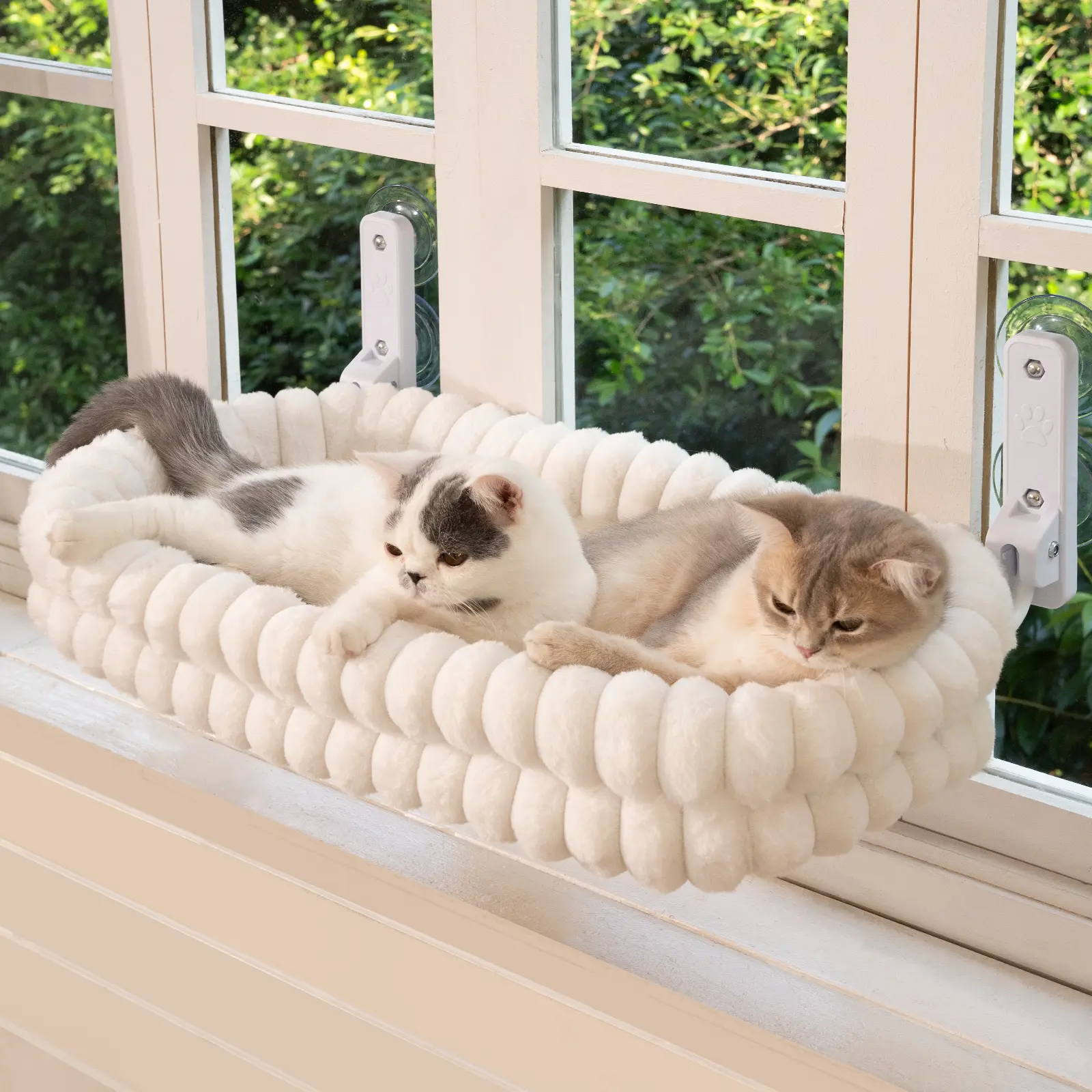 Folding Cat Hammock for Window - Cordless & Washable