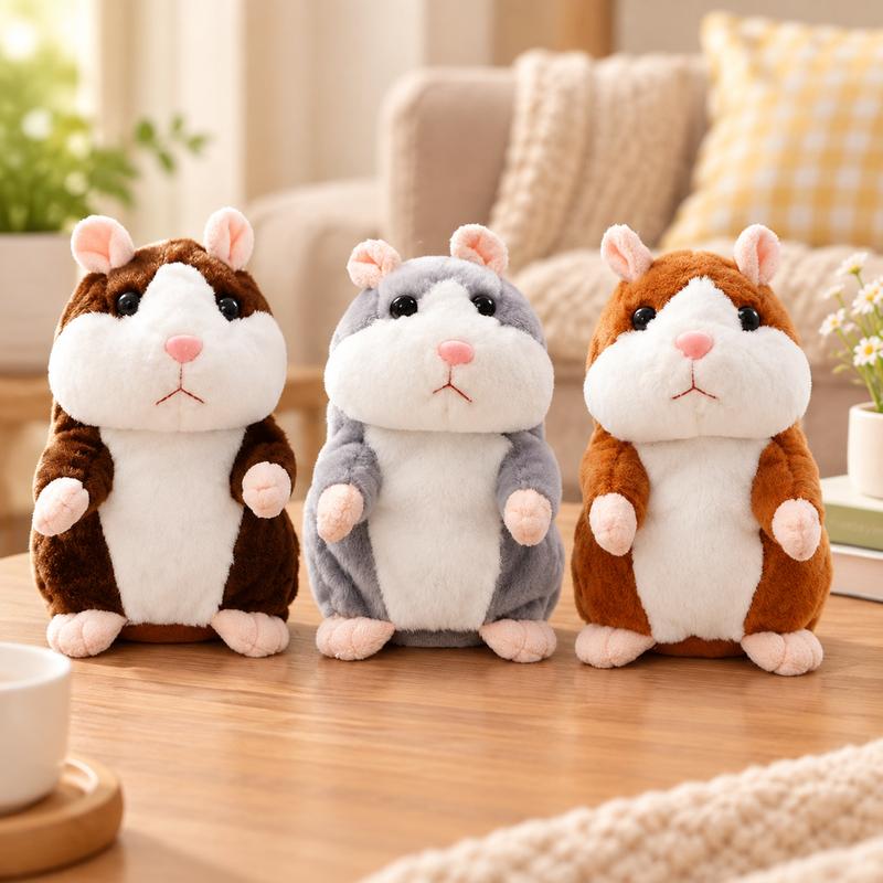 🐹 Last Day Special Price ＄19.99! Free Shipping！✨Talking Hamster Plush – repeats whatever you say, auto head-shaking, hilarious fun for kids & adults.🎁