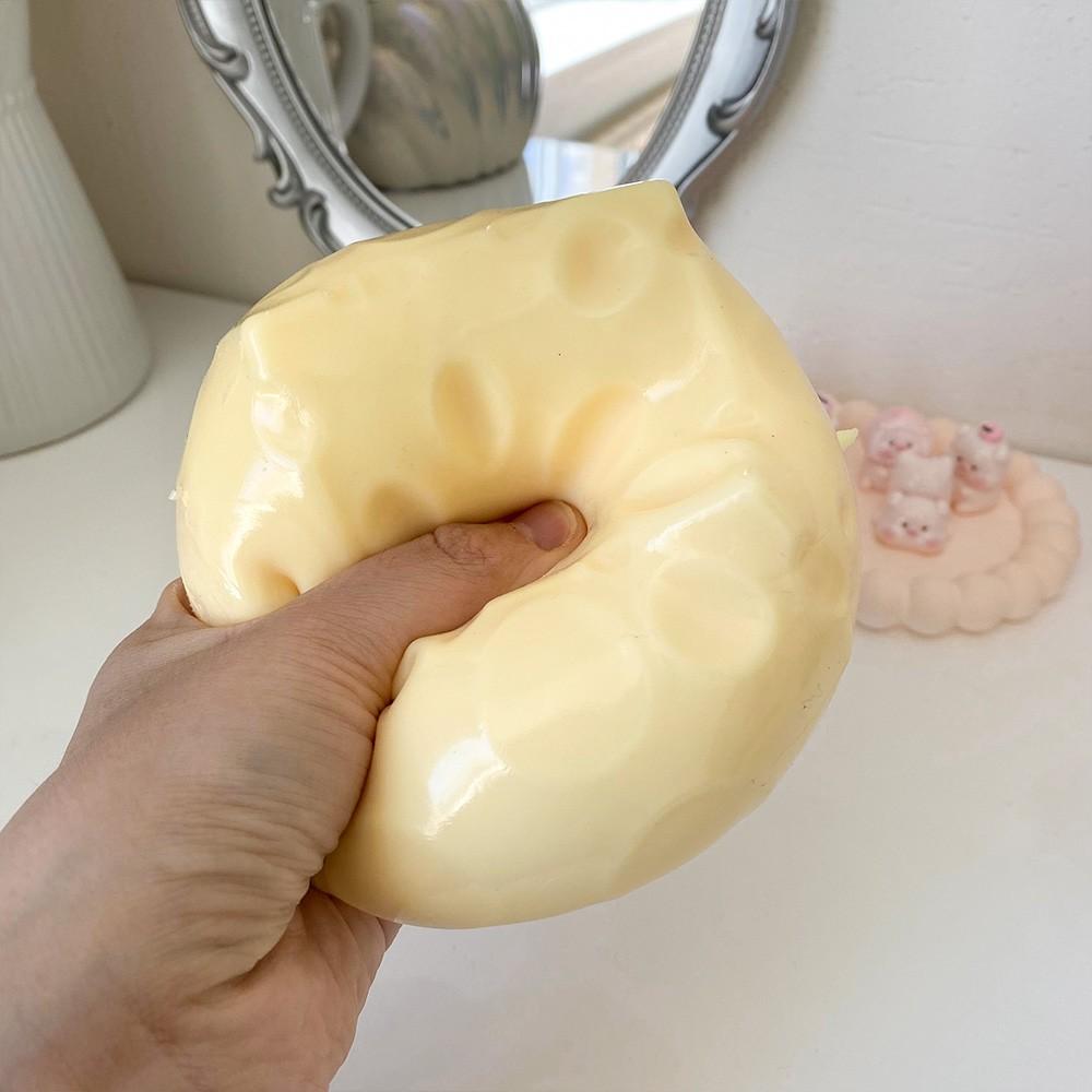 Moldable Squishy Cheese Block, Giant Yellow Fidget Toy with Soft Slow-Rising Texture, ASMR Stress Ball with Squeeze Feature for Play & Relaxation, Stress Relief Squishy
