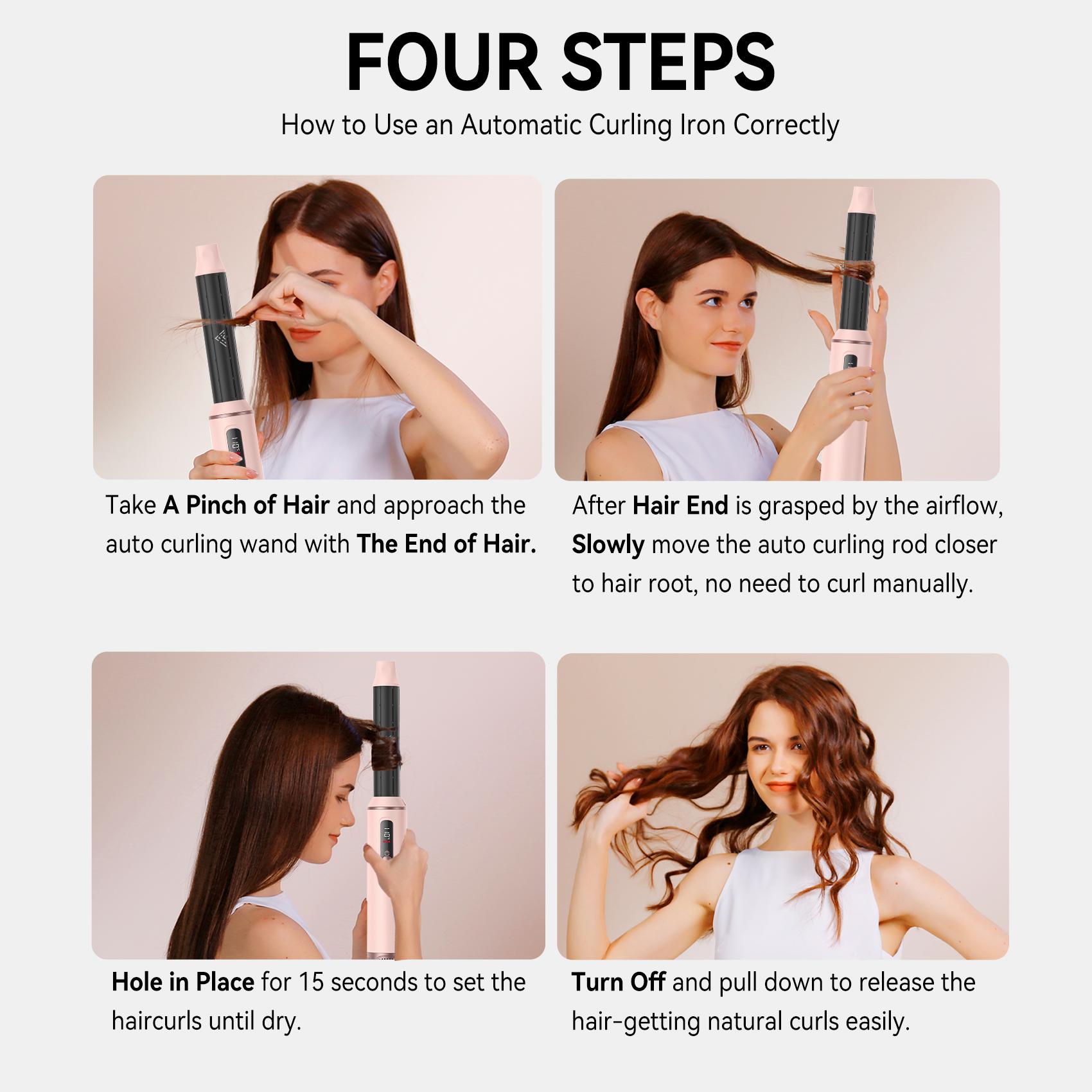 ATOPSKINS 5-in-1 Hot Air Brush Ultra-Lightweight Air Styler Gentle Styling Zero Heat Damage 230°F Heat-Free Styling High-Temp Plastic Parts 30-Day Warranty Handle Attachment Hair Curling Tool tiktokshop Summervibes blowout hair tools