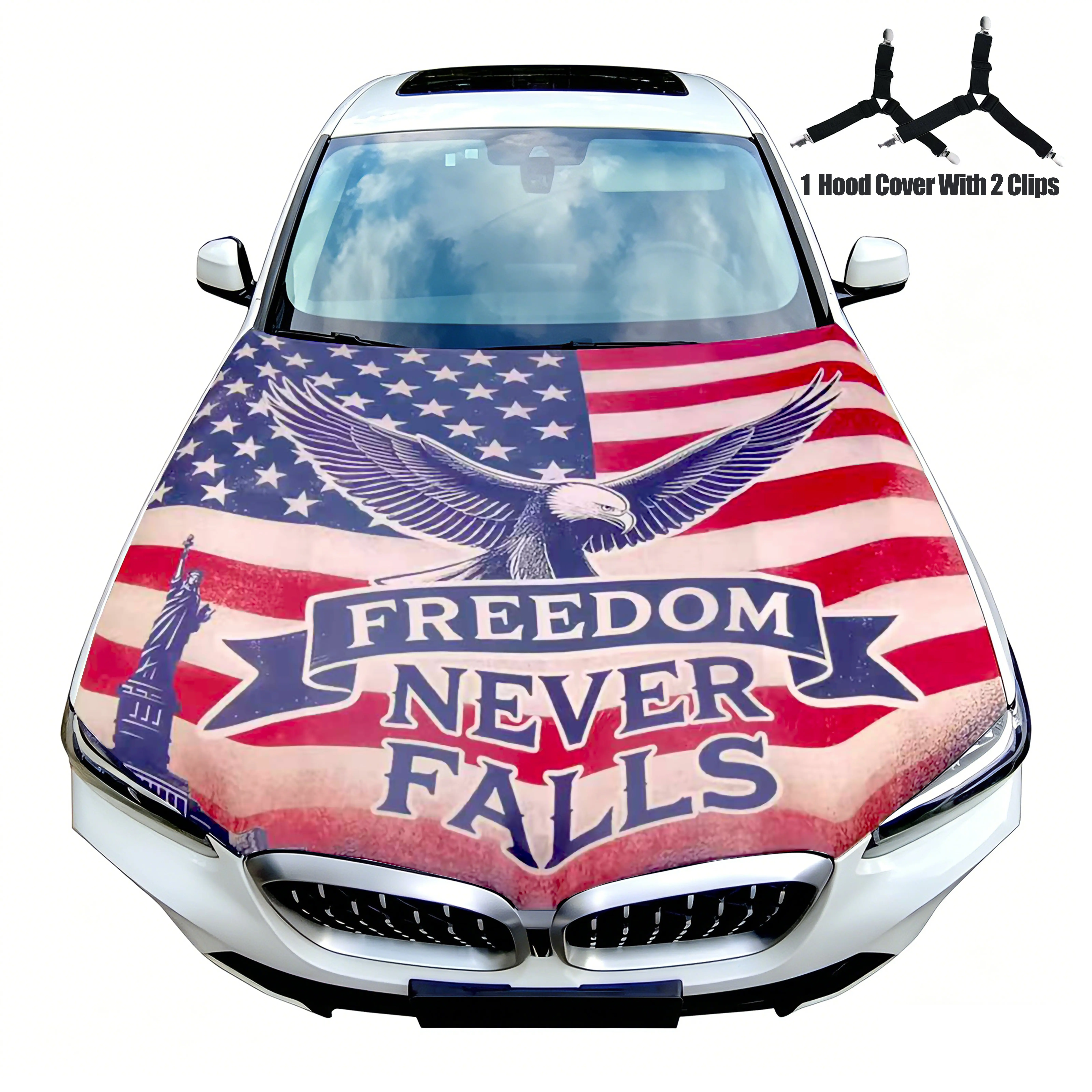 USA Car Flag Hood Cover 4x5ft - Patriotic Decoration