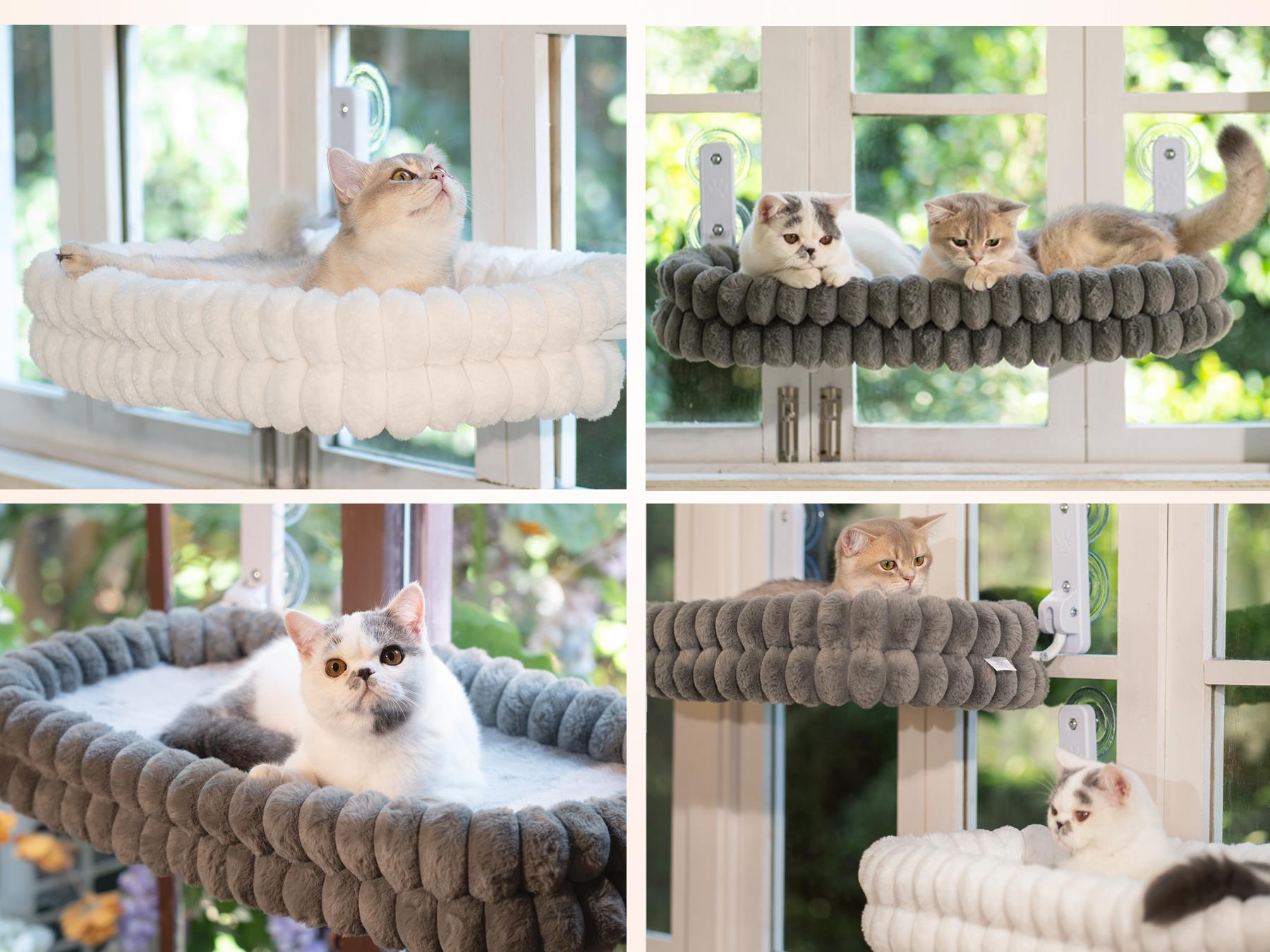 Folding Cat Hammock for Window - Cordless, Machine Washable Bed, Robust Metal Frame, Strong Suction Cups，Cat Window Perch for Cats and Small Dogs  #DealsForYouDays