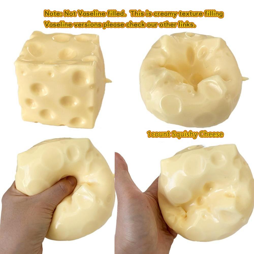 Moldable Squishy Cheese Block, Giant Yellow Fidget Toy with Soft Slow-Rising Texture, ASMR Stress Ball with Squeeze Feature for Play & Relaxation, Stress Relief Squishy