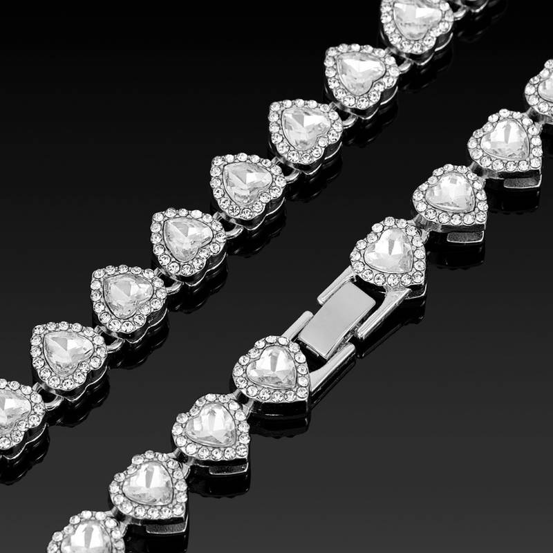 2pcs Set Heart Shaped Cuban Chain Necklace Set for &,Hip Hop Style Choker Set,Luxurious Jewelry Set for Valentine's Day Gifts, Birthday,Everyday & Party Wear, for Teenager 2pcs Set Heart Shaped Cuban Chain Necklace Set for &,Hip Hop Style Choker Set,Luxurious Jewelry Set for Valentine's Day Gifts, Birthday,Everyday & Party Wear, for Teenager