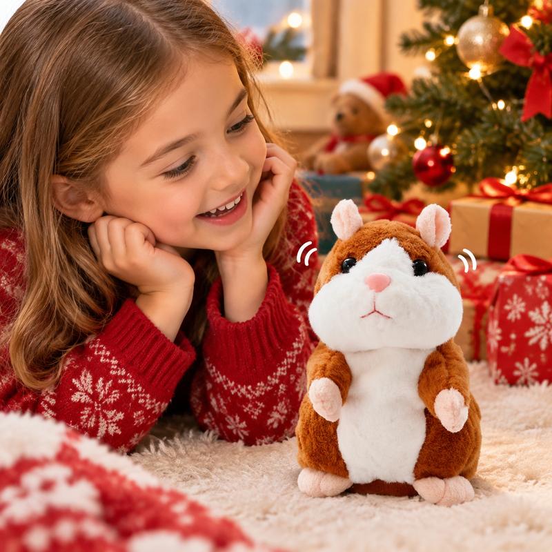 🐹 Last Day Special Price ＄19.99! Free Shipping！✨Talking Hamster Plush – repeats whatever you say, auto head-shaking, hilarious fun for kids & adults.🎁