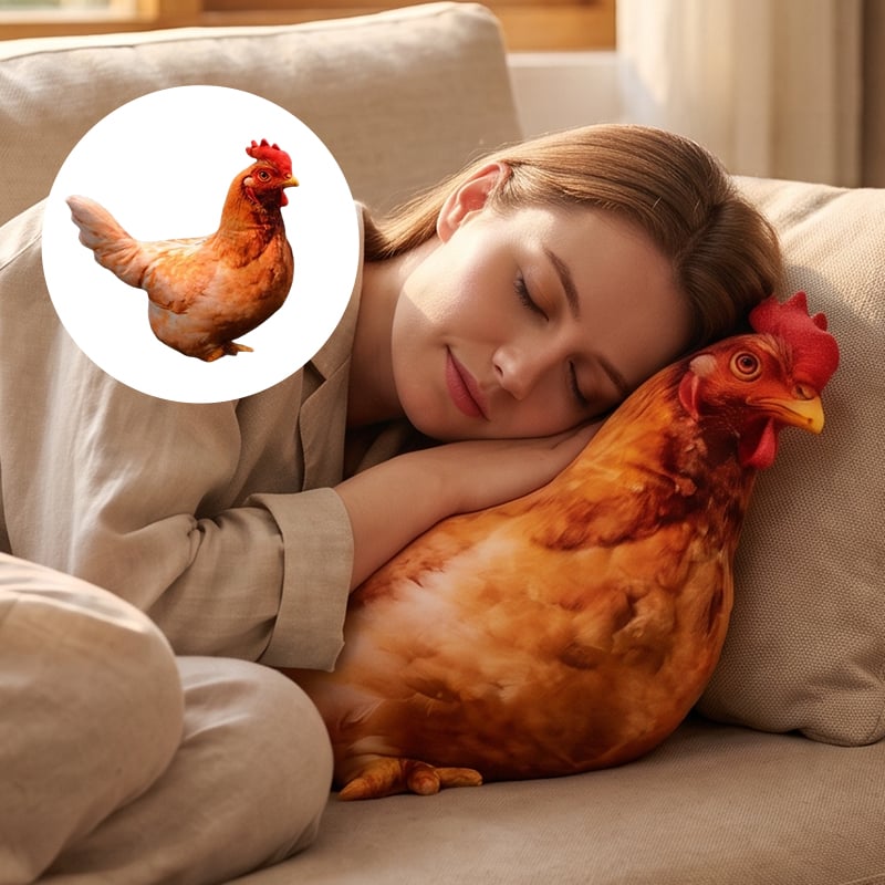 Realistic Chicken Plush Pillow
