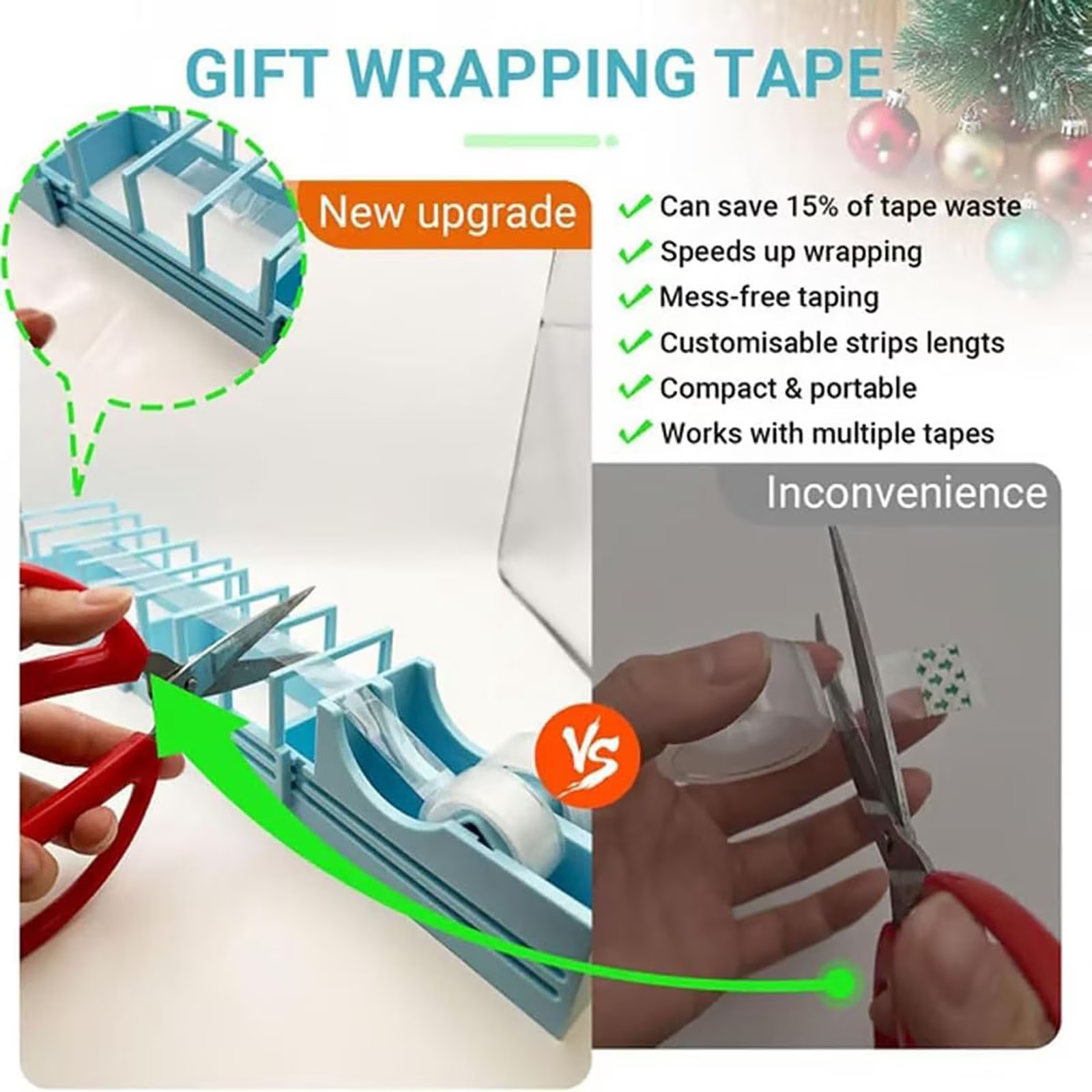 | Original Viral Desktop Tape Dispenser for Gift Wrapping & Crafts | Prepares 18 Tape Strips Fast | Blade-Free, Compact, Heavy-Duty | Fits Standard, Washi & Double-Sided Tape