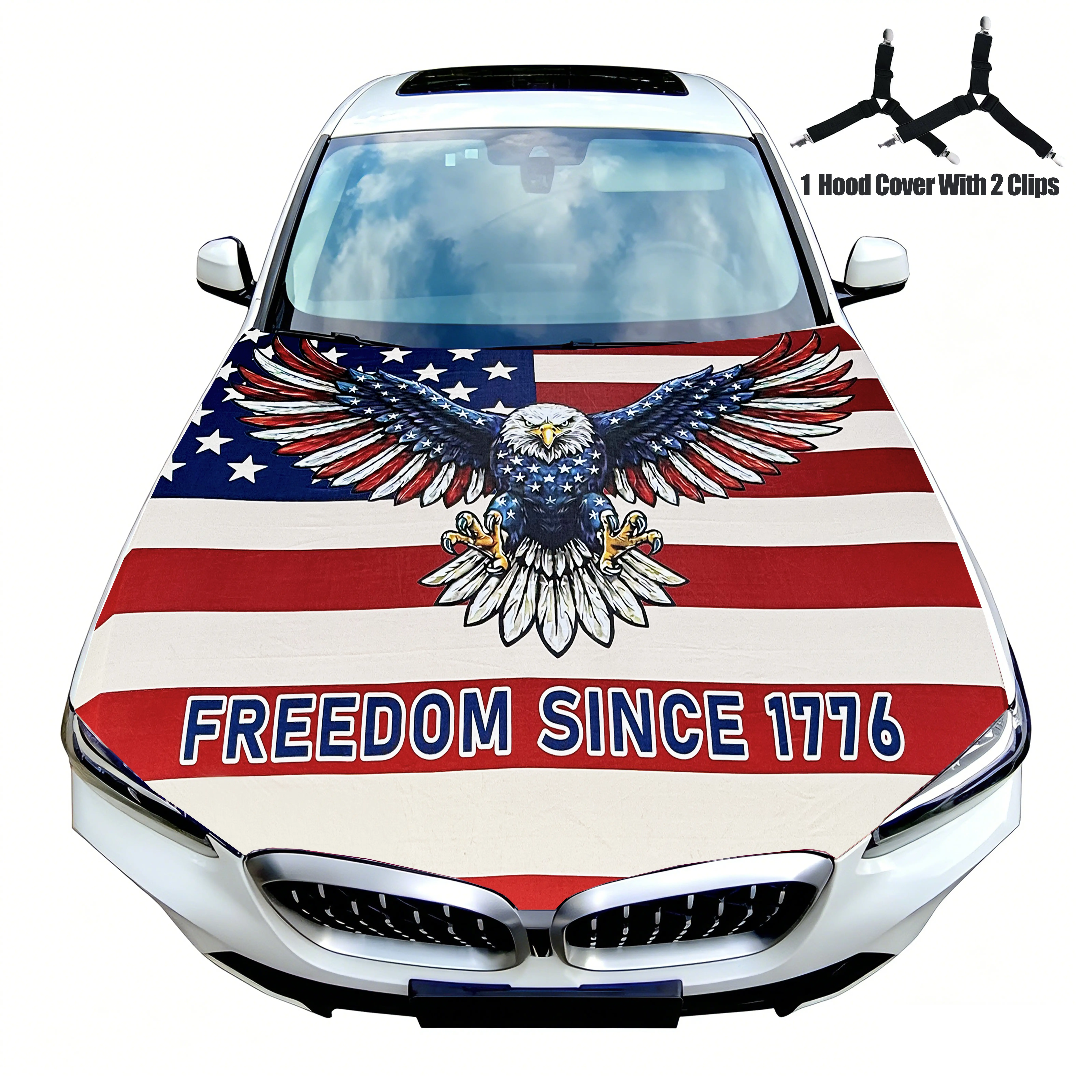 USA Car Flag Hood Cover 4x5ft - Patriotic Decoration