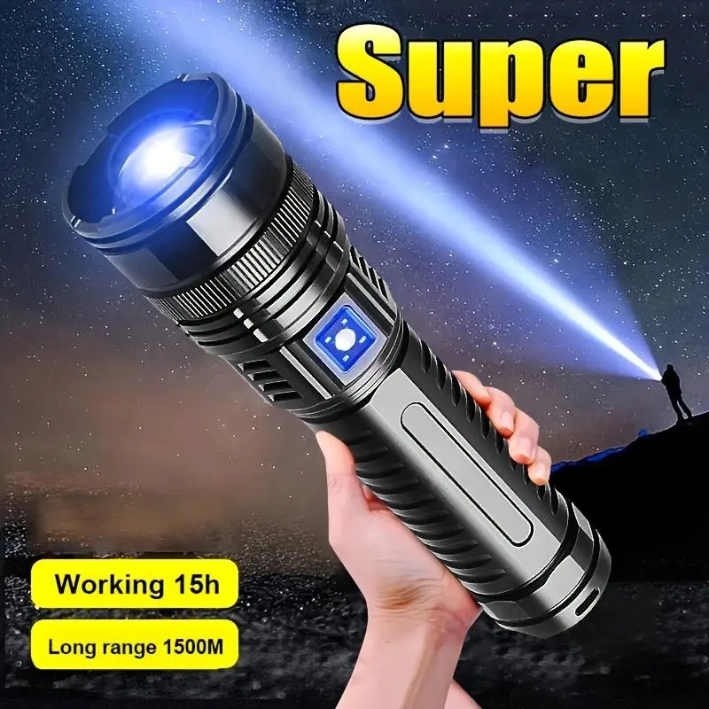  2-in-1 Strong Flashlight - Rechargeable & Waterproof