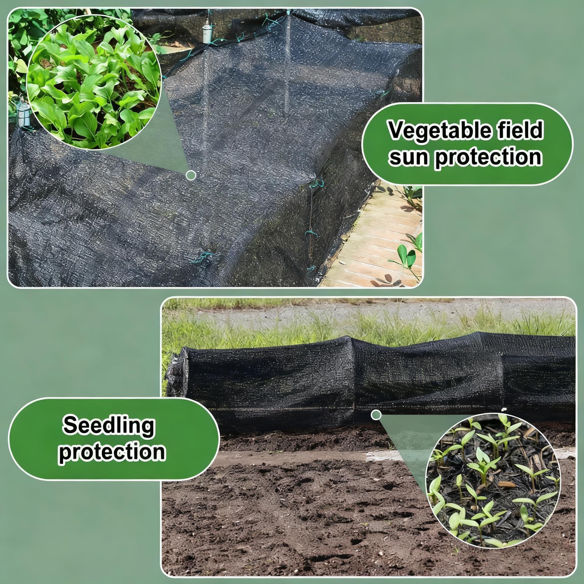 90% Blackout Cloth (Black) - 10 x 13ft UV-Resistant Shade Net with Reinforced Rivets, Suitable for Outdoor Adventures / Camping / Garden / Patio / Greenhouse.Mesh Shade Cloth，father's day gifts