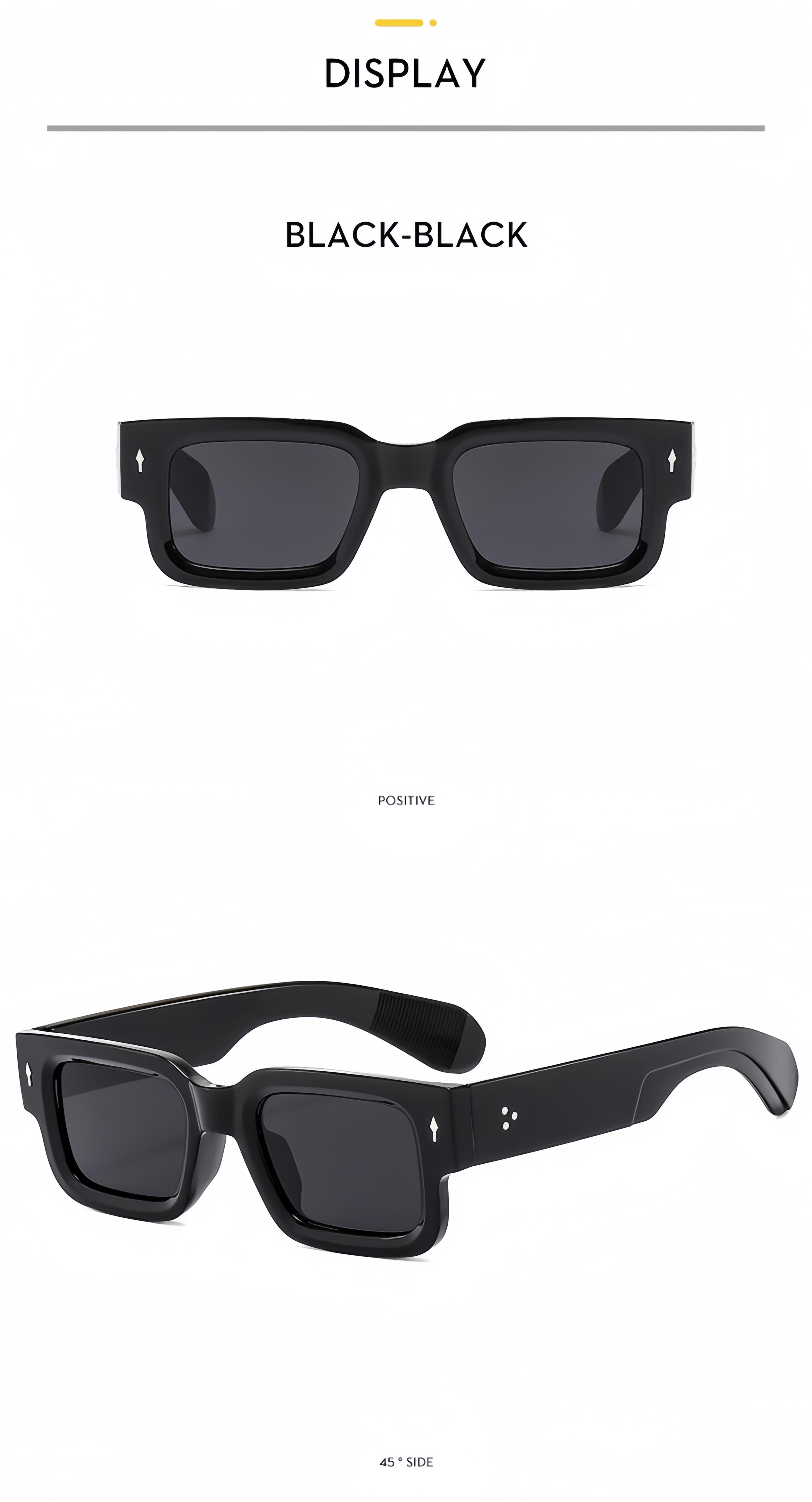 Unisex 2-Piece High Quality Retro Full-Rim Modern Sunglasses Set, Thick Plastic Frame with PC Lenses, Anti-Glare Shades - Accessories for Women, Ideal for Party, Beach Travel Gifts summerwins,summerwins,summeroutfits,vacationoutfits,beachoutfits