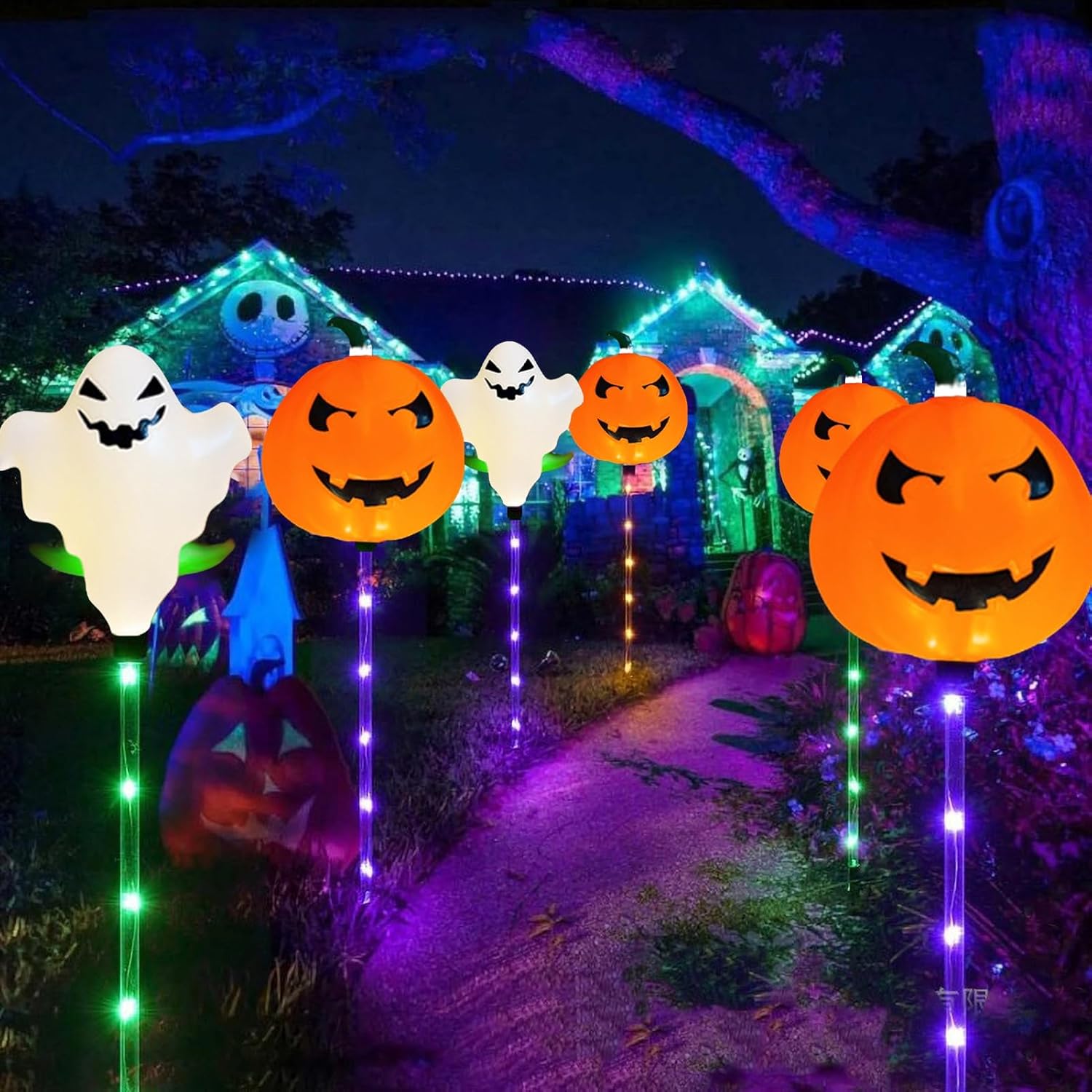 🔥Hot Sale 49% OFF🔥6 Pack Solar LED Pumpkin Ghost Lights Outdoor