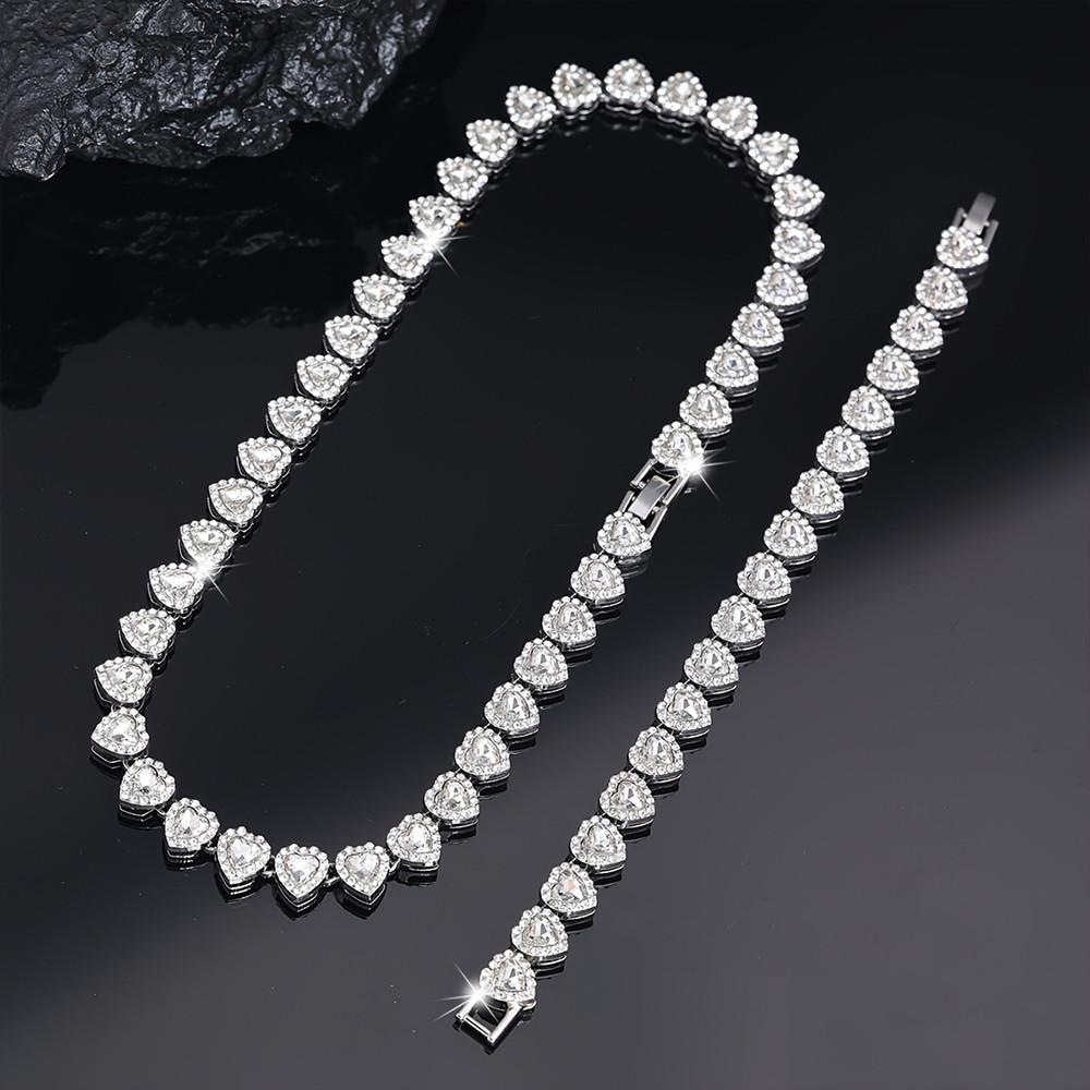 2pcs Set Heart Shaped Cuban Chain Necklace Set for &,Hip Hop Style Choker Set,Luxurious Jewelry Set for Valentine's Day Gifts, Birthday,Everyday & Party Wear, for Teenager 2pcs Set Heart Shaped Cuban Chain Necklace Set for &,Hip Hop Style Choker Set,Luxurious Jewelry Set for Valentine's Day Gifts, Birthday,Everyday & Party Wear, for Teenager