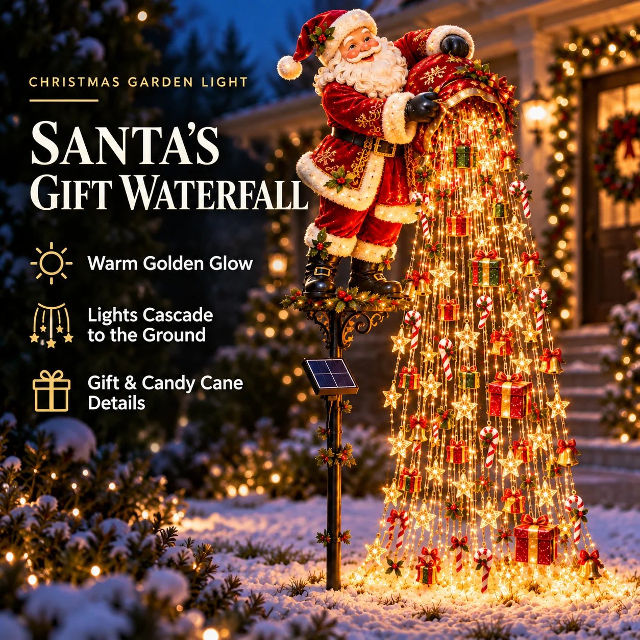 🎄Christmas Star Light Cascade – Solar-Powered LED Garden Stakes