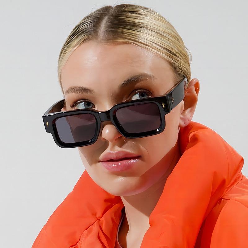Unisex 2-Piece High Quality Retro Full-Rim Modern Sunglasses Set, Thick Plastic Frame with PC Lenses, Anti-Glare Shades - Accessories for Women, Ideal for Party, Beach Travel Gifts summerwins,summerwins,summeroutfits,vacationoutfits,beachoutfits