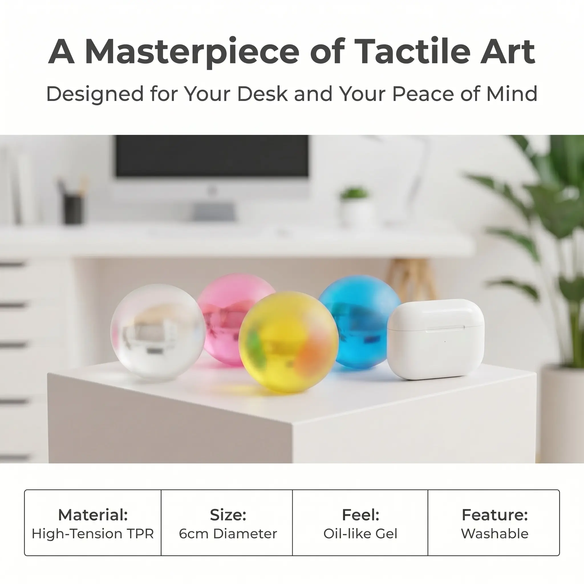 6cm Stress Relief Coconut Oil Squishy Fidget Toy Soft Coconut Oil Stress Ball No Rebound High-value Appearance Reusable Coconut Oil Squeeze Ball Adhd Desk Ornament, Super Soft Squishy Texture-MM