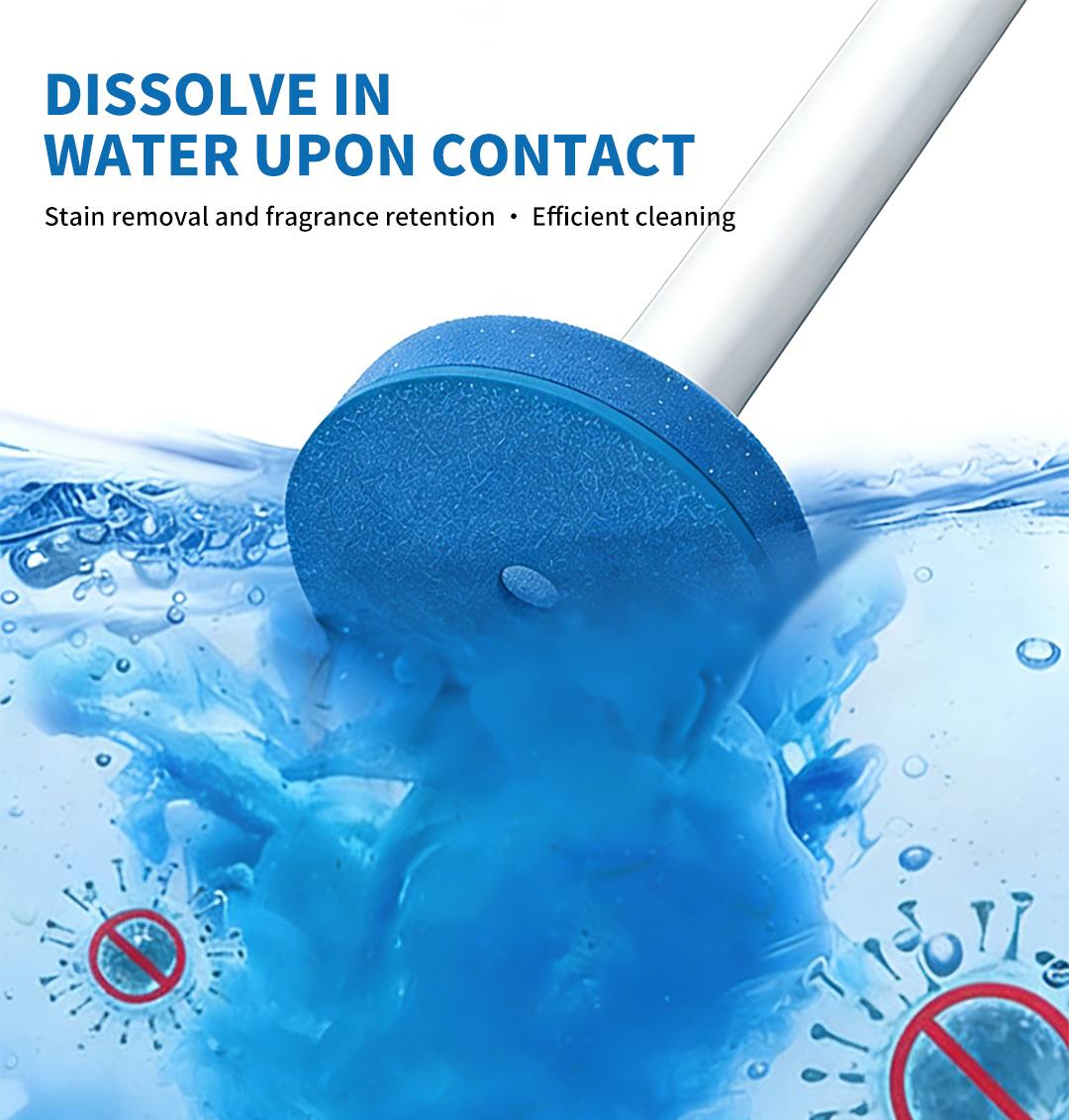 SOPAMI Disposable Toilet Brush Kit - 32/16 Refill Heads & Holder, Rotating No-Touch Deep Cleaner for Under-Rim & Corner, Bathroom Cleaning Tool for Home, RV