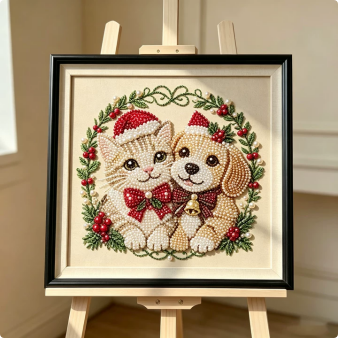 🧘Relaxing & Beginner-Friendly - 🎨💎DIY Christmas Pearl Diamond Painting Art Kit With Frame