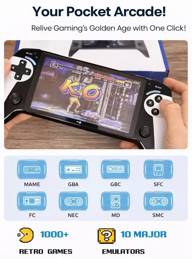 🔥LAST DAY 49% OFF🔥PocketPlay Pro 5.5" HD Handheld - 20,000+ Retro Classics