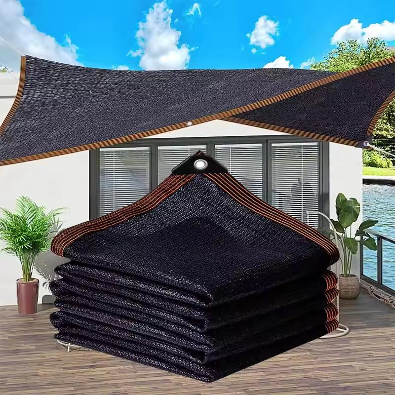 90% Blackout Cloth (Black) - 10 x 13ft UV-Resistant Shade Net with Reinforced Rivets, Suitable for Outdoor Adventures / Camping / Garden / Patio / Greenhouse.Mesh Shade Cloth，father's day gifts