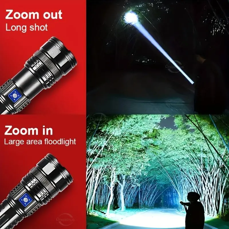  2-in-1 Strong Flashlight - Rechargeable & Waterproof