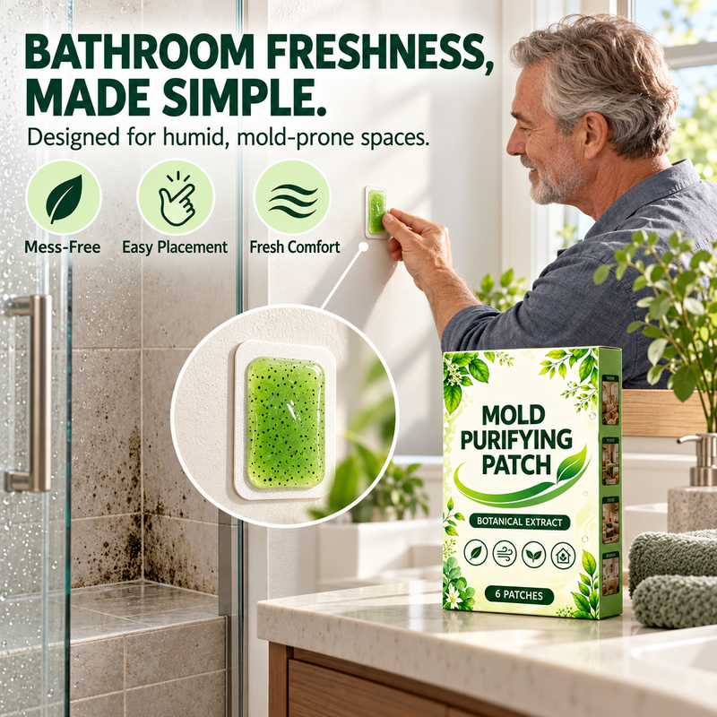 🧪49% OFF NOW! 6Pcs Mold Purifying Patches – Botanical Mildew Removal Pads, Long Lasting Mold Inhibitor for Bathroom, Kitchen, Wall Corners & Damp Hidden Spots