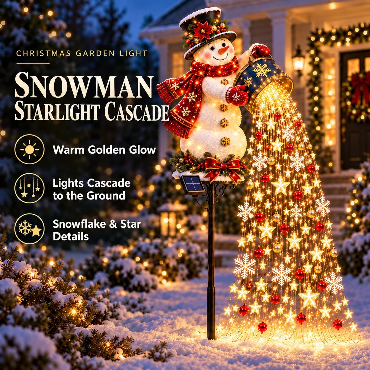 🎄Christmas Star Light Cascade – Solar-Powered LED Garden Stakes