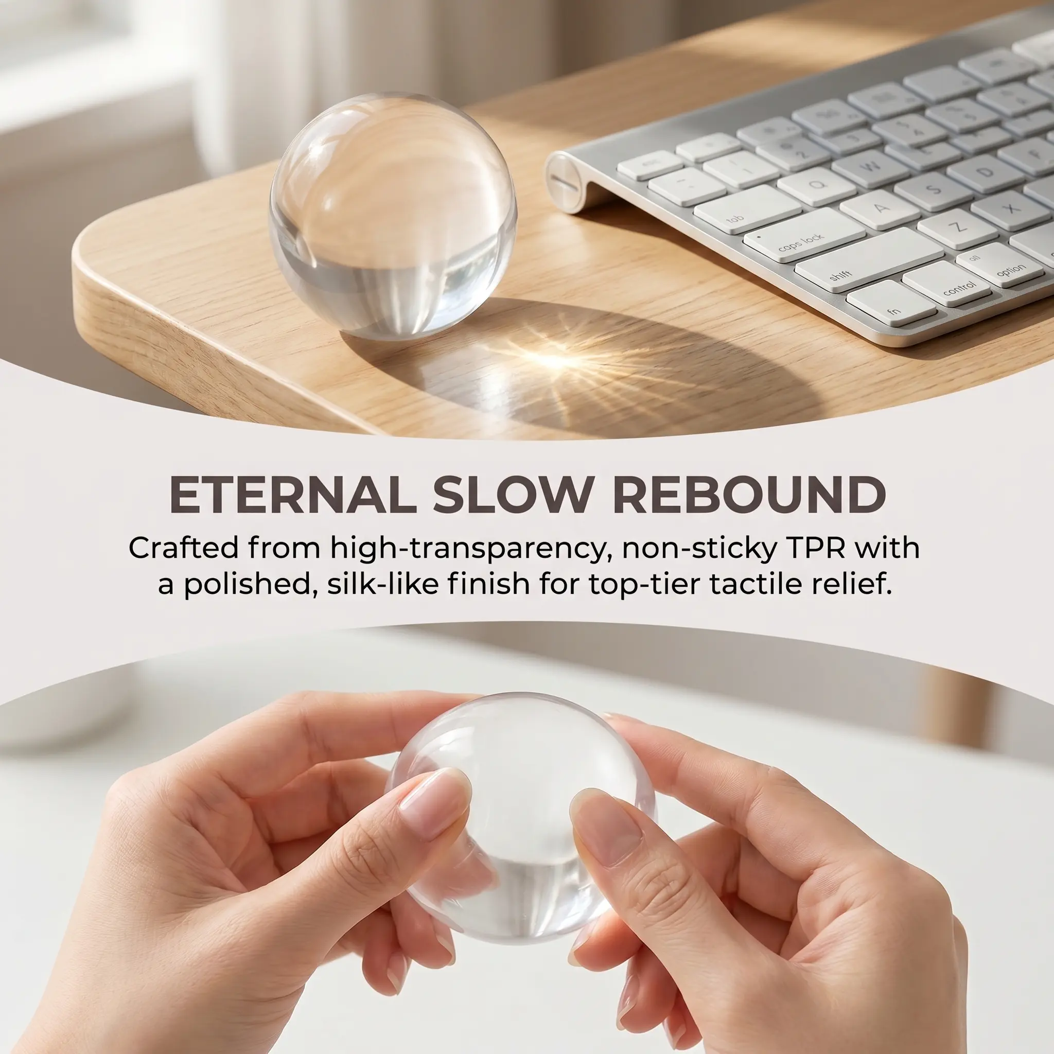 6cm Stress Relief Coconut Oil Squishy Fidget Toy Soft Coconut Oil Stress Ball No Rebound High-value Appearance Reusable Coconut Oil Squeeze Ball Adhd Desk Ornament, Super Soft Squishy Texture-MM