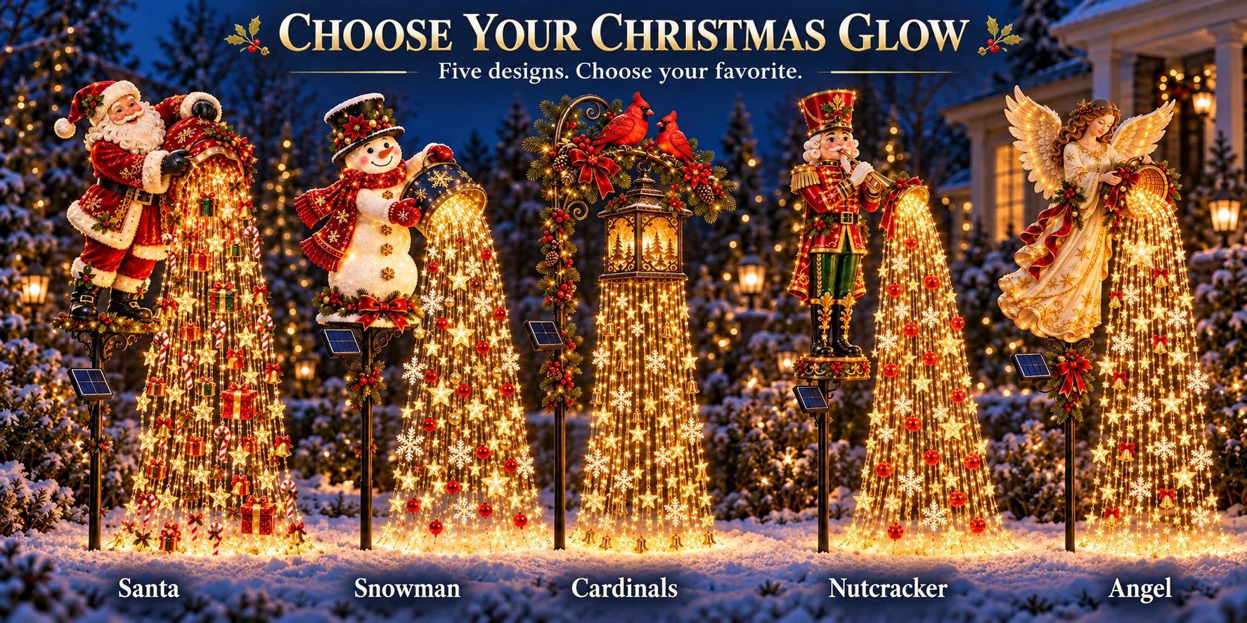 🎄Christmas Star Light Cascade – Solar-Powered LED Garden Stakes