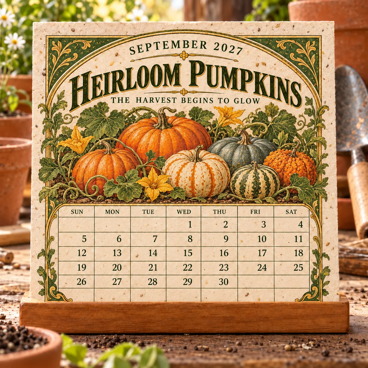 🌻 2027 The Heirloom Garden Plantable Seed Calendar