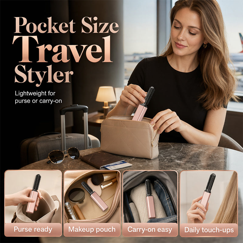 ✨ Compact Wireless Hot Comb – Handy Bang Styling Companion!