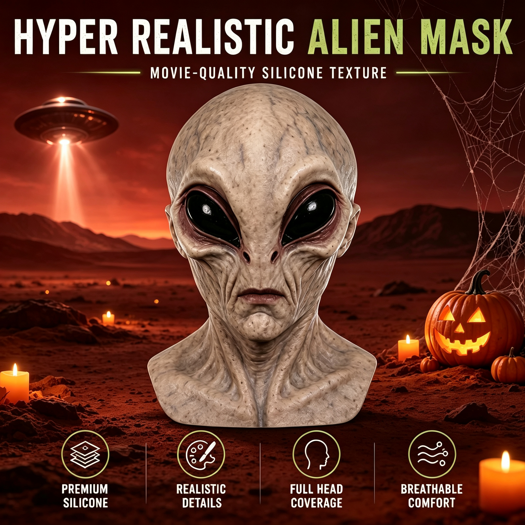 🎁Last Day Promotion 49% OFF🔥Lifelike Alien Silicone Mask